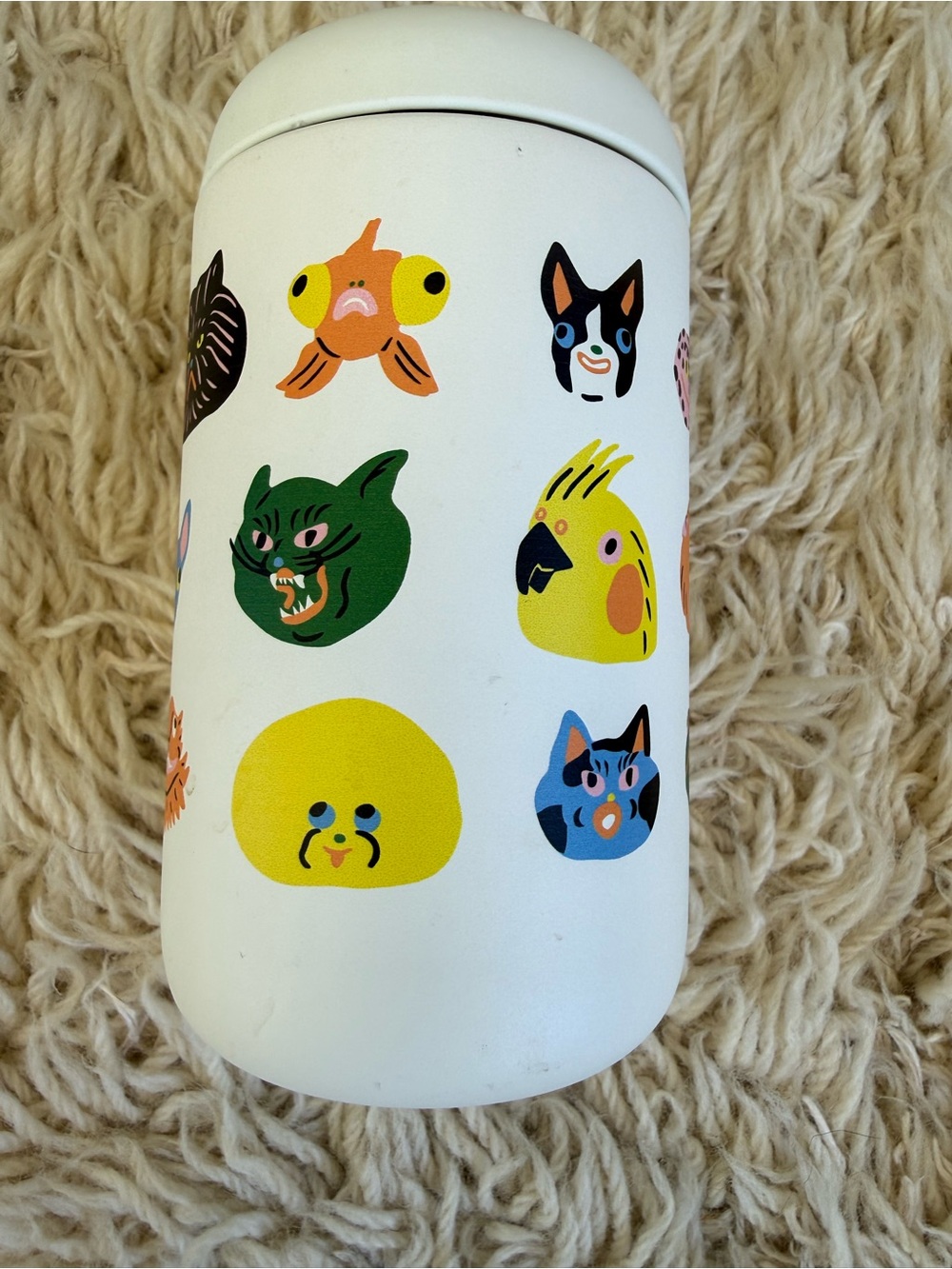 Fellow thermos with Colorful Animal Faces
